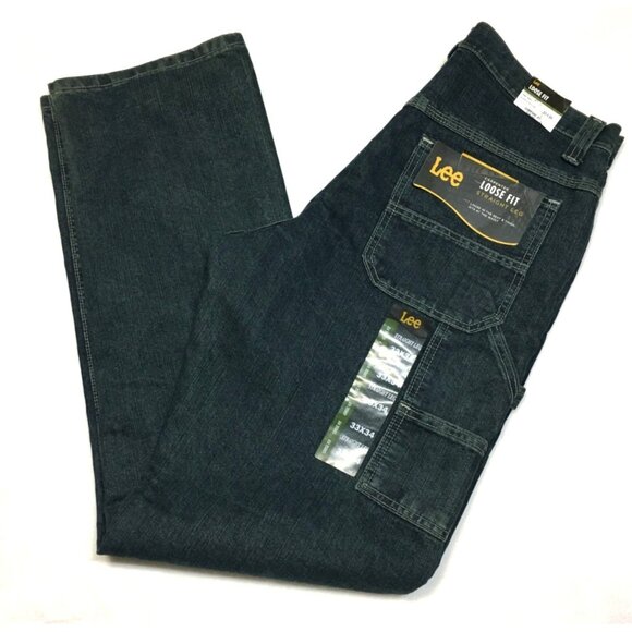 Lee Loose Fit Carpenter Jeans Mens Straight Leg Denim Tag 33x34 FIT 34.5 x 35 - Picture 1 of 12